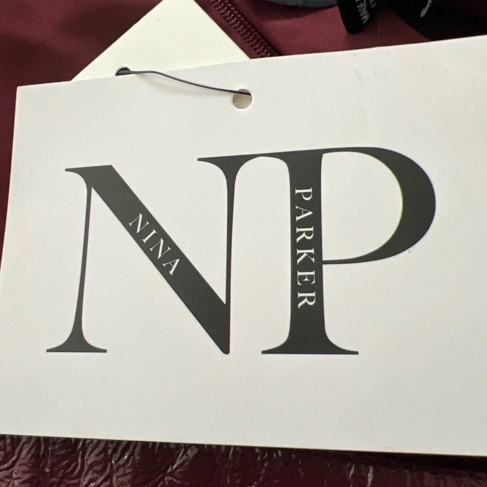 Nina Parker x Macy’s Burgundy Faux Leather Wrap Skirt | NWT - Picture 10 of 10